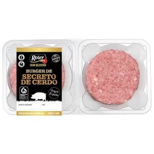 ROLER Gran selección Bandeja con burger meat de secreto de cerdo origen español 2 x 120 g.