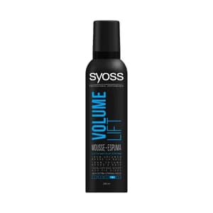 SYOSS Espuma fijadora extra fuerte, con textura mousse y efecto volumen y anti encrespado SYOSS Volume fit 250 ml.