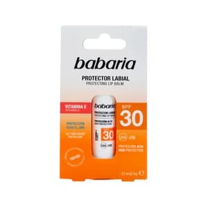 BABARIA Protector solar labial con aloe vera y FPS 30 (alto).