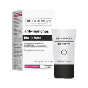BELLA AURORA Crema despigmentante intensiva con FPS 20, para pieles normales a seca BELLA AURORA Bio 10 forte 20 ml.