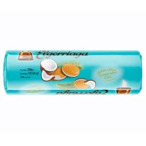 ELGORRIAGA Galletas rellenas de crema con sabor a coco 300 g.