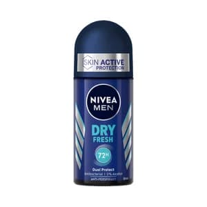 NIVEA Men dry fresh Desodorante roll on para hombre con doble protección hasta 72 horas 50 ml.