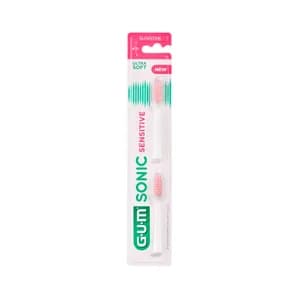 GUM Sonic sensitive Recambios con cabezal ultra suave, para cepillo a pilas 2 uds.