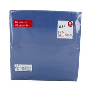 ACTUEL Servilletas doble capa de 40x40 en color azul 50 uds.