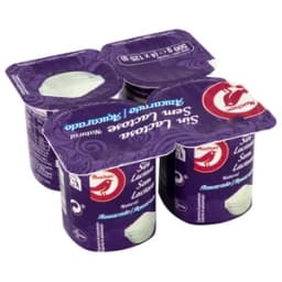 AUCHAN Yogur natural azucarado sin lactosa 4 x 125 g. Producto Alcampo