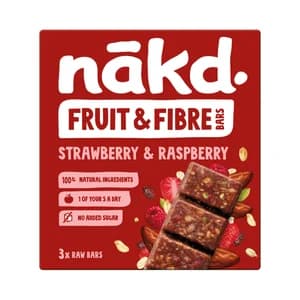 NAKD Barritas de fruta y fibra (fresa y frambuesa) 3 uds.132 gr.