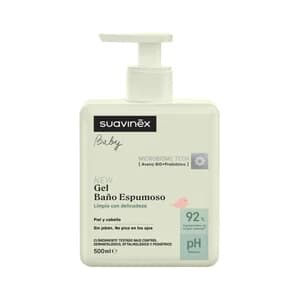 SUAVINEX Gel pediátrico espumoso, para cuerpo y cabello 500 ml.