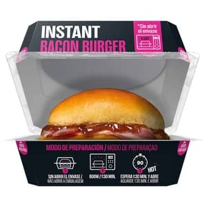 BROOKLYN TOWN Instant Bacon burger con un 92% carne de vacuno 210 g.