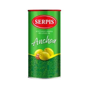 SERPIS Aceitunas verdes rellenas de anchoa lata 170 g.