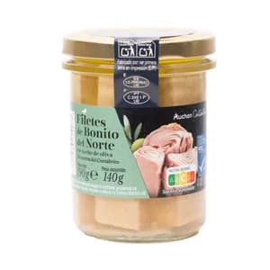 AUCHAN COLLECTION Bonito del Norte, en aceite de oliva MSC (Pesca sostenible certificada) 140 g. Producto alcampo
