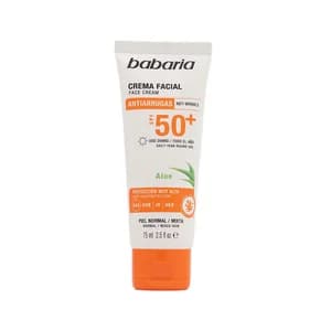 BABARIA Protector solar facial, anti polución y anti envejecimiento con FPS 50+ (muy alto) 75 ml.
