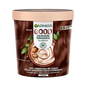 GARNIER Coloracion permanente sin amoniaco, tono 4.15 Castaño marrón glace GARNIER Good.