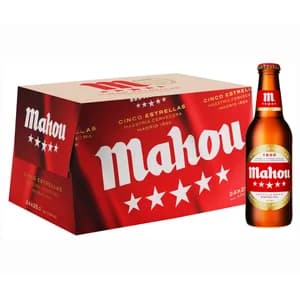 MAHOU 5 ESTRELLAS Cerveza pack de 24 botellas de 25 cl