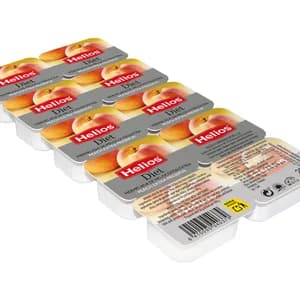 HELIOS Mermelada Diet melocotón en tarrinas,10 uds. 250 g.