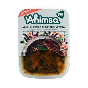 AHIMSA Bio Azuki (judias) al estilo chili (100% vegetal), listas para calentar y comer 300 g.