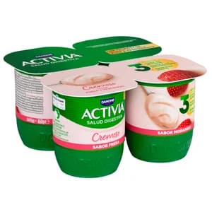 ACTIVIA Bífidus cremoso con 6 horas de fermentación y fresas de Danone 4 x 115 g.