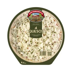 CASA TARRADELLAS Pizza fresca 4 quesos cocida al horno de piedra CASA TARRADELLAS 390 g.