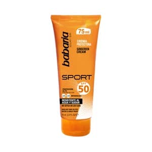 BABARIA Protector facial solar con textura crema y FPS 50 (muy alta) BABARIA Sport 75 ml.
