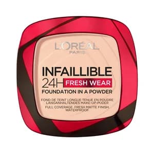 L´ORÉAL PARIS Infaillible 24h fresh wear Tono 180 Rose Sand Base de maquillaje en polvo con acabado mate sedoso.