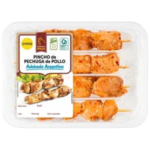 Pincho de pechuga de pollo con adobado Argentino UVESA 320 g.