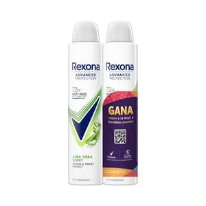 REXONA Advanced protection aloe vera scent Desodorante en spray para mujer con aloe vera 2 x 200 ml.