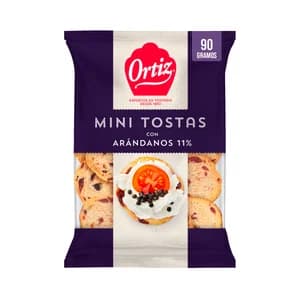 ORTIZ Tostaditas con arándanos, ideal queso y foie 90 g.