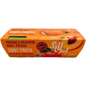 SLUP! Crema de fruta de manzana y melocotón 2 x 100 g.