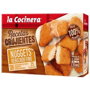 LA COCINERA Nuggets de pollo con rebozado fino Recetas curjientes 400 g.