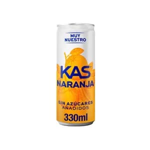 KAS ZERO Refresco de naranja sin azúcares añadidos lata de 330 ml.