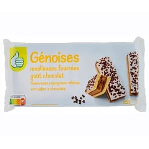 PRODUCTO ECONÓMICO ALCAMPO Bizcochos rellenos de chocolate 5 x 175 gr.