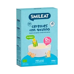 SMILEAT Papilla de cereales ecológicos con quinoa, sin gluten, a partir de 6 meses 200 g.
