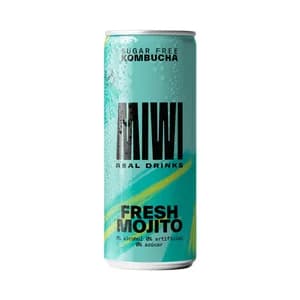 MIWI Kombucha 0% azúcar con sabor refrescante mojito lata 250 ml.