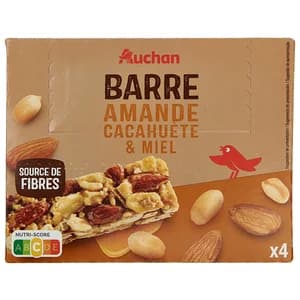 PRODUCTO ALCAMPO Barritas de cereales, almendra, cacahuete y miel 120 g.