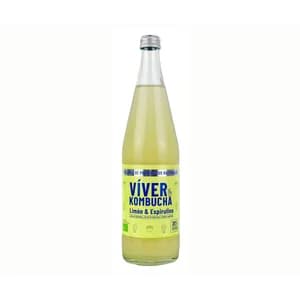 VIVER Bebida fermentada de té (kombucha) ecológica sabor a limón y espirulina 700 ml.