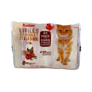 PRODUCTO ALCAMPO Al gato húmedo bolsa carne grain free salsa 4 x 85 g.