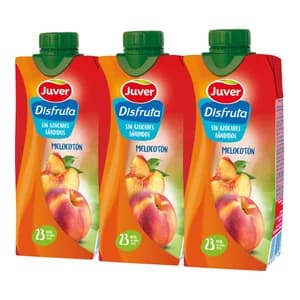 JUVER Néctar de melocotón, sin azúcares añadidos JUVER DISFRUTA pack 3 uds x 33 cl.