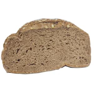 Media hogaza de pan con copos de avena.