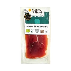 RAZA Y SABOR Castilla natural Jamón serrano ecológico cortado en lonchas 70 g.
