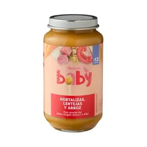 PRODUCTO ALCAMPO Baby Tarrito de hortalizas, lentejas, arroz y ternera, a partir de 12 meses 250 g.