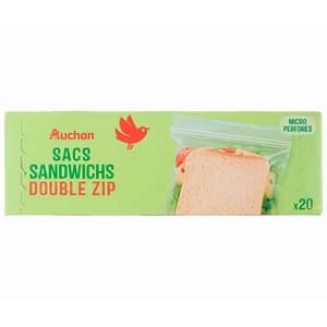 PRODUCTO ALCAMPO Bolsas para bocadillos con zip 18 x 32 cm PRODUCTO ALCAMPO 20 uds.