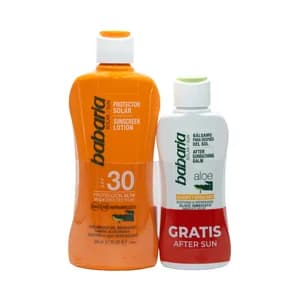 BABARIA Protector (loción) solar con FPS 30 (200 ml) y after sun (100 ml).