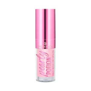 ESSENCE Multireflectivo pearly potion Brillo de labios tono melocotón dorado.