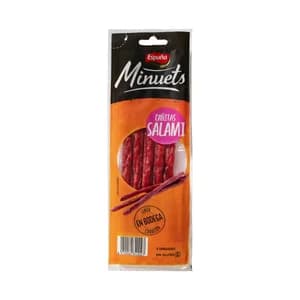 ESPUÑA Mini cañitas de salami, de curación lenta en bodega ESPUÑA Minuets 5 uds.