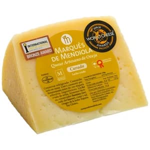 MARQUÉS DE MENDIOLA Queso curado de oveja Artesano Puro, cuña.