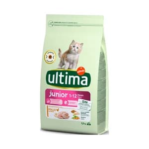 ULTIMA Pienso para gatos junior a base de pollo, arroz y cereales integrales (1-12 meses) bolsa 1,5 kg.