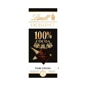 LINDT Excellence Chocolate negro 100 % cacao 50 g.