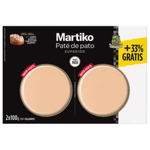 MARTIKO Paté de pato superior (100% pato) 2 x 100 g.