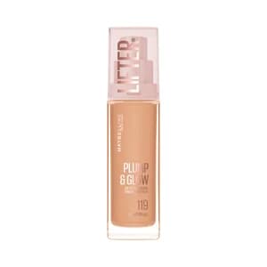 MAYBELLINE Lifter plump & glow tono 119 Base de maquillaje fundente con FPS 15.