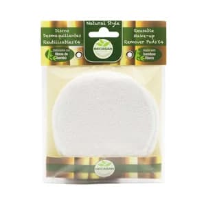 BECASAN NATURE Natural style Discos desmaquillantes reutilizables, elaborados con fibras de bambú 4 uds.