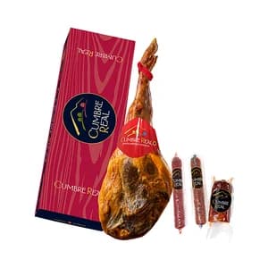 CUMBRE REAL Lote compuesto de jamón serrano de bodega, cabecero de lomo, salchichón y chorizo CUMBRE REAL